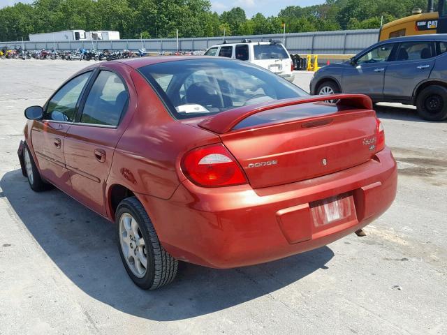 1B3ES56C14D598789 - 2004 DODGE NEON SXT RED photo 3