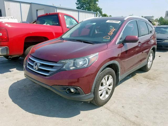 5J6RM4H79CL061283 - 2012 HONDA CR-V EXL MAROON photo 2