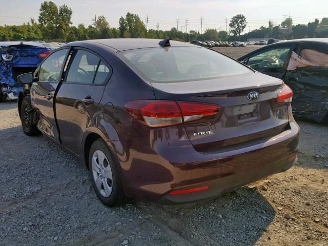 3KPFL4A79JE179734 - 2018 KIA FORTE LX PURPLE photo 3