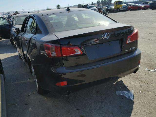 JTHCF5C26D5063231 - 2013 LEXUS IS 250 BLACK photo 3