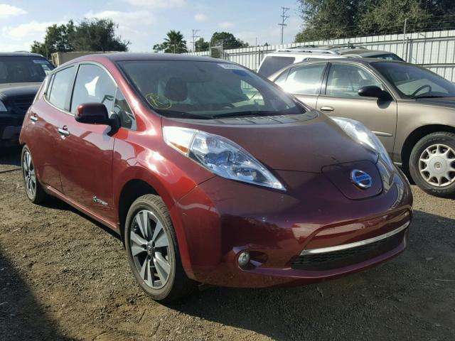 1N4BZ0CP7HC301677 - 2017 NISSAN LEAF S BURGUNDY photo 1