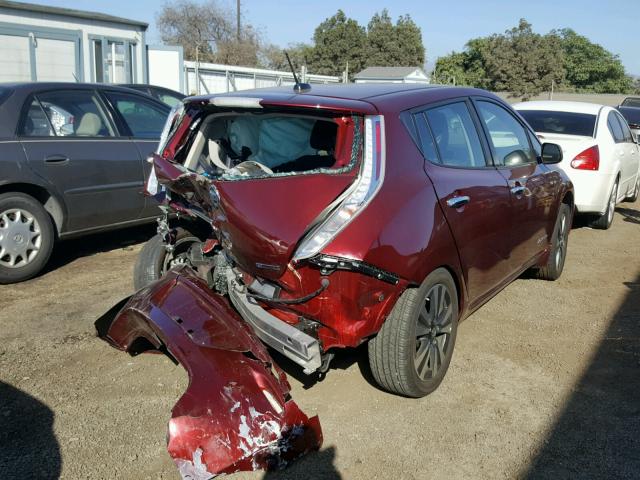 1N4BZ0CP7HC301677 - 2017 NISSAN LEAF S BURGUNDY photo 4