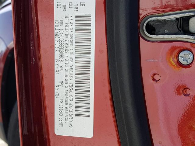 1C4NJCBB6FD209618 - 2015 JEEP COMPASS SP 勃艮第红 照片 10