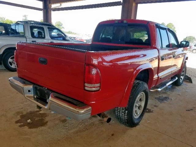 1D7HG48N63S124570 - 2003 DODGE DAKOTA QUA RED photo 4