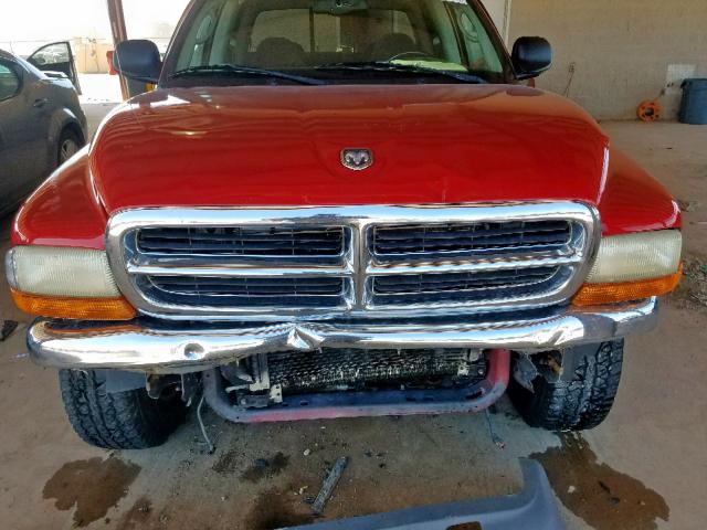 1D7HG48N63S124570 - 2003 DODGE DAKOTA QUA RED photo 7