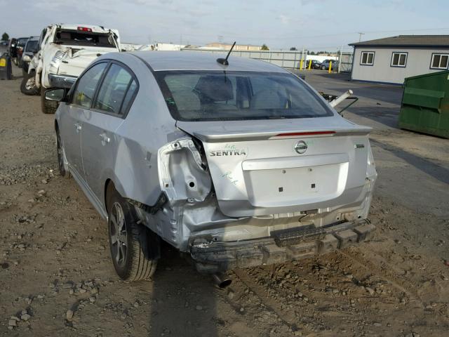 3N1AB6AP0CL621925 - 2012 NISSAN SENTRA 2.0 SILVER photo 3