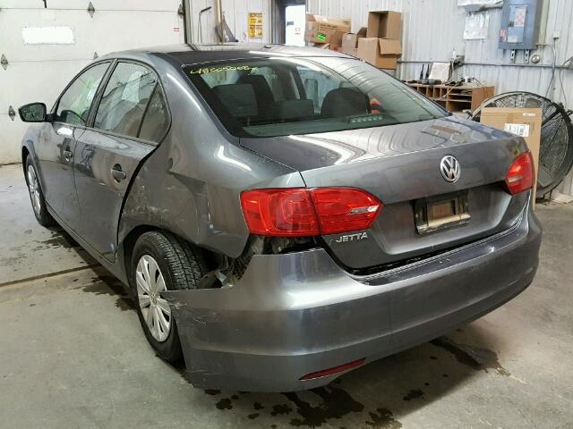 3VW2K7AJXEM427562 - 2014 VOLKSWAGEN JETTA BASE Մոխրագույն լուսանկար 3