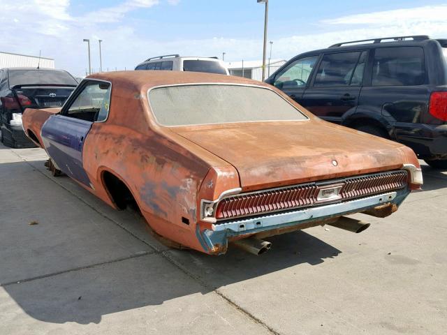 9R91H507171 - 1967 MERCURY COUGAR ORANGE photo 3