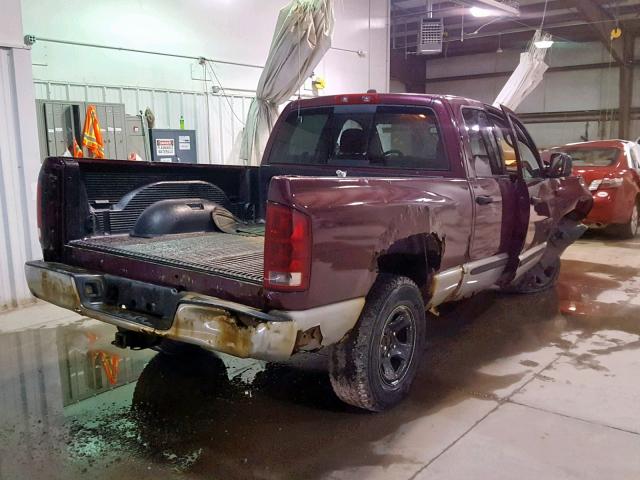 1D7HU18D33S358115 - 2003 DODGE RAM 1500 S BURGUNDY photo 4