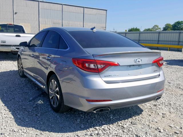 5NPE34AF8FH117294 - 2015 HYUNDAI SONATA SPO SILVER photo 3