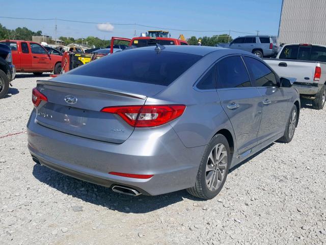 5NPE34AF8FH117294 - 2015 HYUNDAI SONATA SPO SILVER photo 4