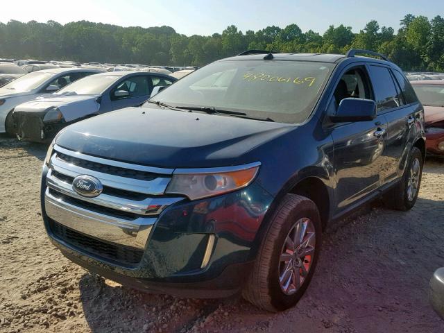 2FMDK3JC5BBA74680 - 2011 FORD EDGE SEL TURQUOISE photo 2