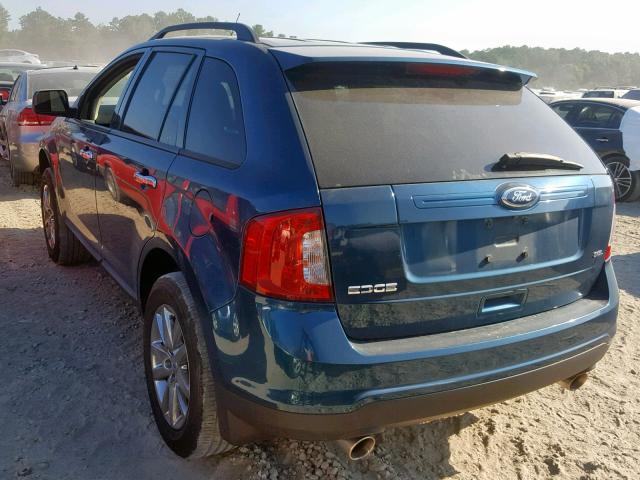 2FMDK3JC5BBA74680 - 2011 FORD EDGE SEL TURQUOISE photo 3