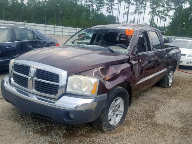 1D7HE48K65S204112 - 2005 DODGE DAKOTA QUA MAROON photo 2