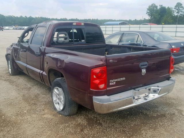 1D7HE48K65S204112 - 2005 DODGE DAKOTA QUA MAROON photo 3