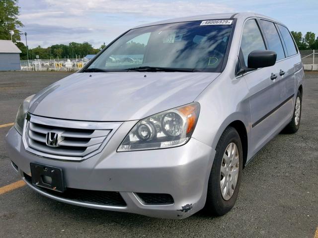 5FNRL3H20AB088864 - 2010 HONDA ODYSSEY LX SILVER photo 2