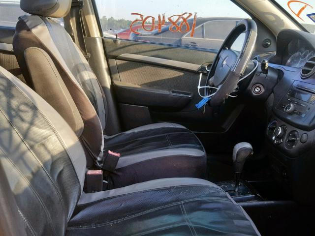 KL1TD56657B047122 - 2007 CHEVROLET AVEO BASE შავი ფოტო 5