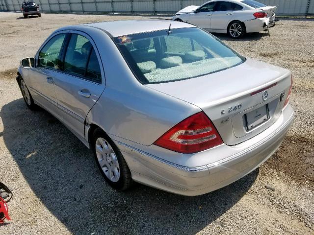 WDBRF61J75F593343 - 2005 MERCEDES-BENZ C 240 SILVER photo 3