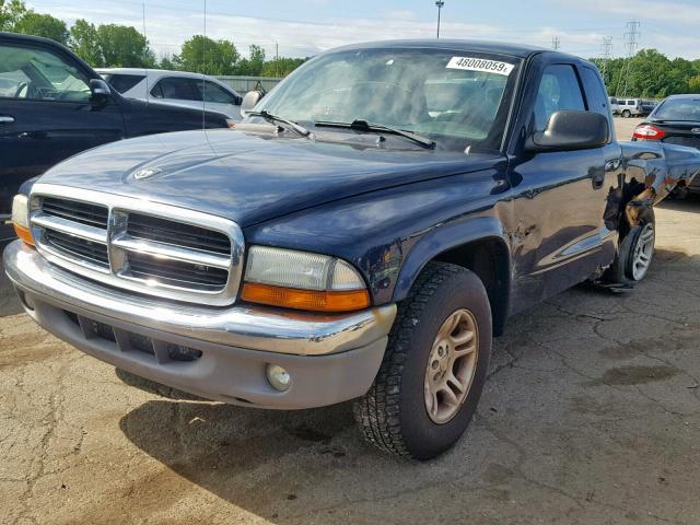 1D7HL42X73S312214 - 2003 DODGE DAKOTA SLT BLUE photo 2