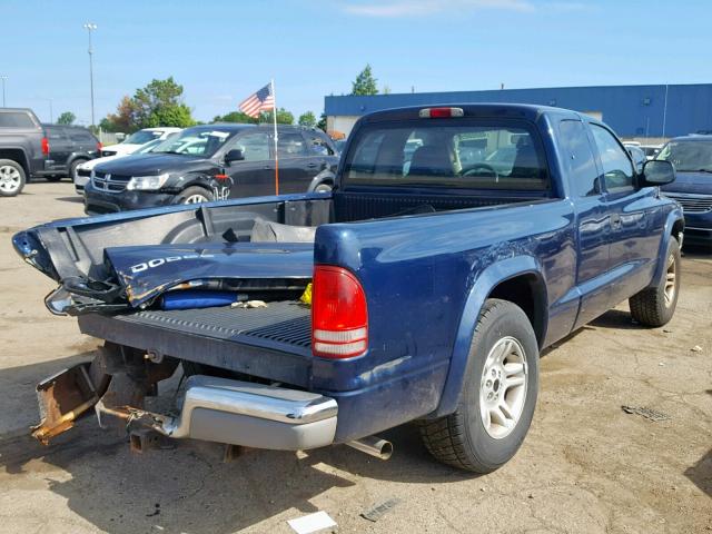 1D7HL42X73S312214 - 2003 DODGE DAKOTA SLT BLUE photo 4