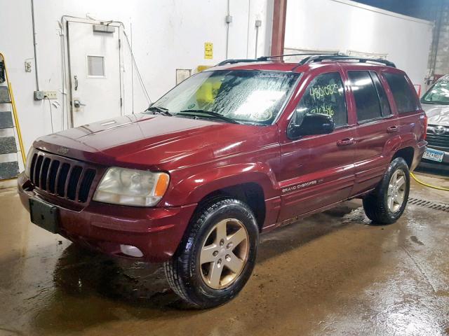 1J4GW58N4YC202287 - 2000 JEEP GRAND CHER BURGUNDY photo 2