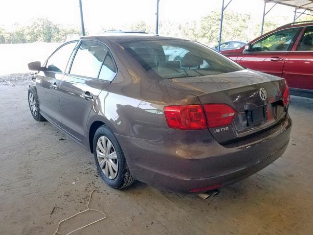 3VW2K7AJ1EM233423 - 2014 VOLKSWAGEN JETTA BASE 棕色 照片 3