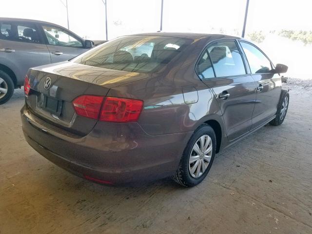 3VW2K7AJ1EM233423 - 2014 VOLKSWAGEN JETTA BASE 棕色 照片 4