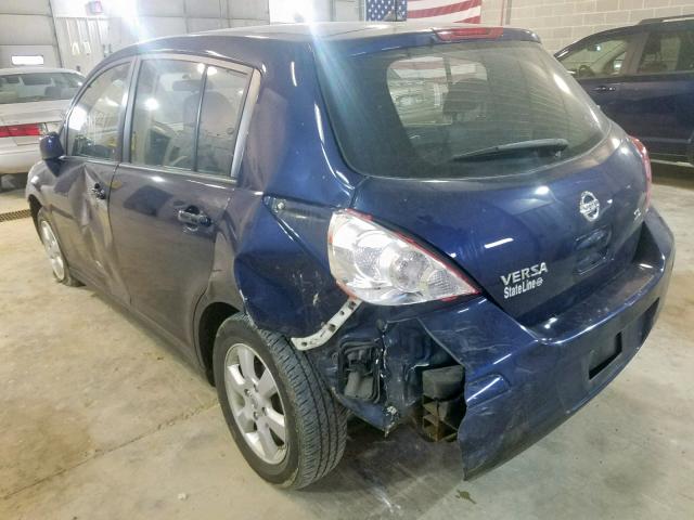 3N1BC13E99L357192 - 2009 NISSAN VERSA S BLUE photo 3