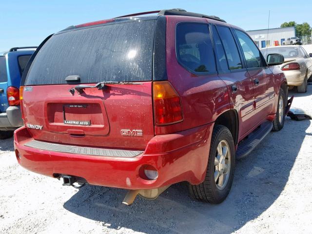 1GKDT13S242237681 - 2004 GMC ENVOY MAROON photo 4