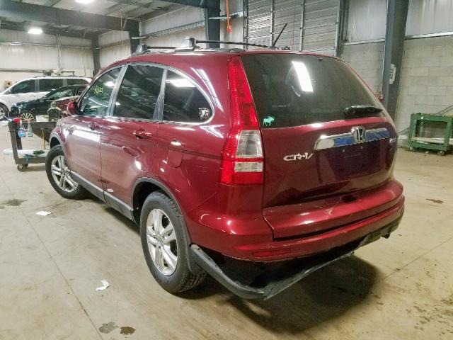 5J6RE4H72BL096033 - 2011 HONDA CR-V EXL MAROON photo 3