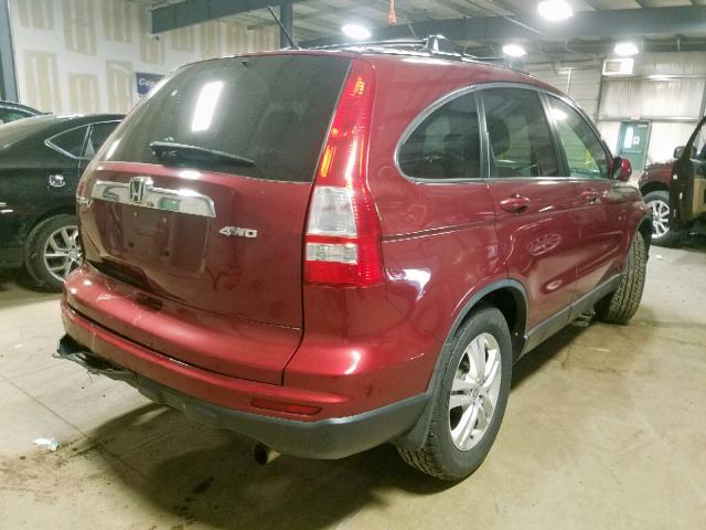 5J6RE4H72BL096033 - 2011 HONDA CR-V EXL MAROON photo 4