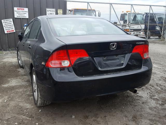 2HGFA16877H005665 - 2007 HONDA CIVIC EX BLACK photo 3