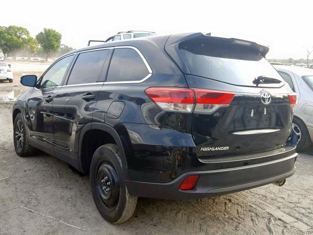 5TDZZRFH9KS310503 - 2019 TOYOTA HIGHLANDER BLACK photo 3