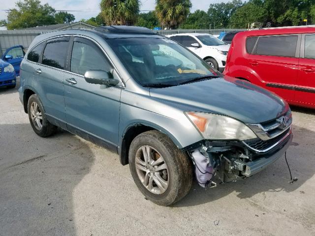 5J6RE3H77AL015956 - 2010 HONDA CR-V EXL TEAL photo 1