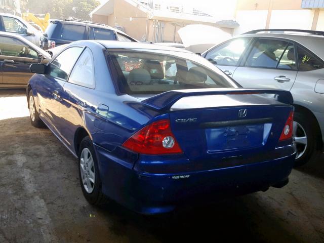 1HGEM22384L008057 - 2004 HONDA CIVIC DX V BLUE photo 3