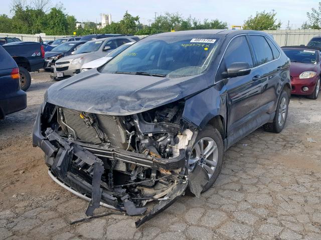 2FMPK4J96HBC54895 - 2017 FORD EDGE SEL GRAY photo 2