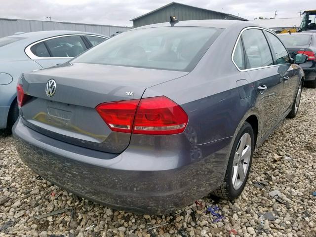 1VWBP7A38CC080749 - 2012 VOLKSWAGEN PASSAT SE GRAY photo 4