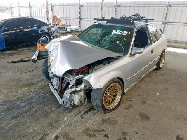 1HGEJ6122WL058643 - 1998 HONDA CIVIC DX SILVER photo 2