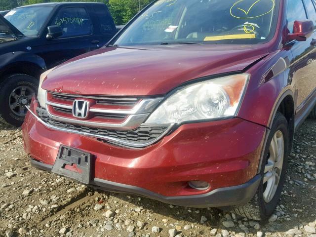 5J6RE4H73BL038691 - 2011 HONDA CR-V EXL RED photo 9