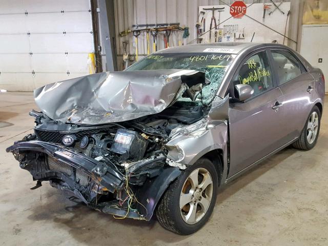 KNAFU4A23A5109544 - 2010 KIA FORTE EX GRAY photo 2