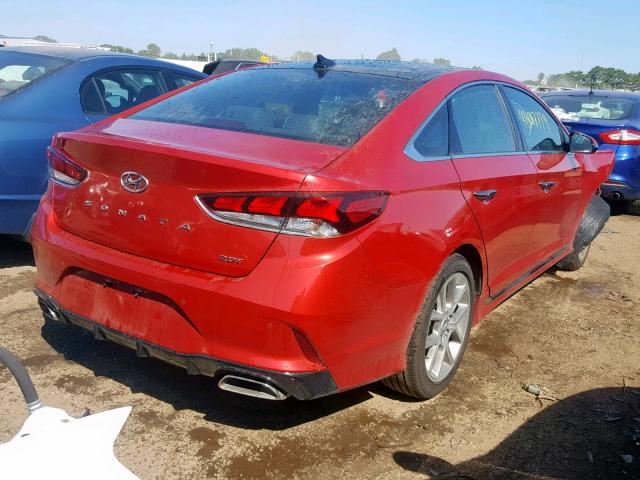 5NPE34AB3KH789142 - 2019 HYUNDAI SONATA LIM RED photo 4