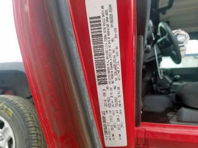 1C4AJWAG9DL693140 - 2013 JEEP WRANGLER S RED photo 10