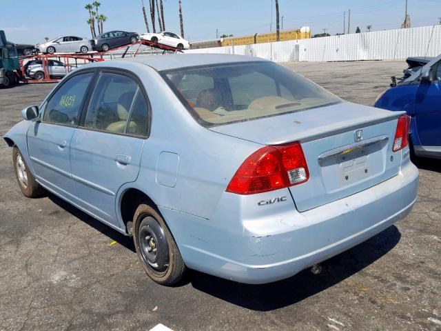 JHMES95693S015492 - 2003 HONDA CIVIC HYBR BLUE photo 3