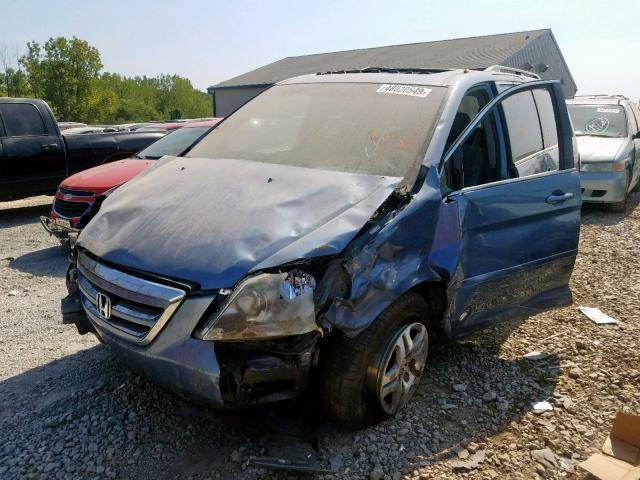 5FNRL38716B070327 - 2006 HONDA ODYSSEY EX BLUE photo 2