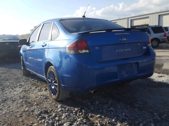 1FAHP3GN3BW135433 - 2011 FORD FOCUS SES BLUE photo 3