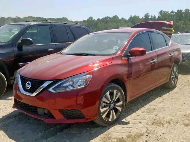 3N1AB7AP6KY255136 - 2019 NISSAN SENTRA S RED photo 2