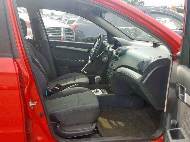 KL1TD5DEXAB080232 - 2010 CHEVROLET AVEO LS RED photo 5