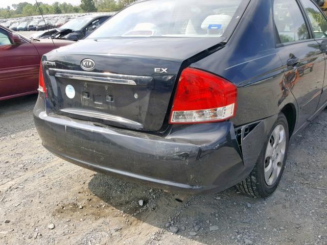 KNAFE122385539109 - 2008 KIA SPECTRA EX BLACK photo 9