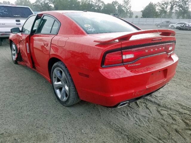 2C3CDXHG9EH342744 - 2014 DODGE CHARGER SX RED photo 3