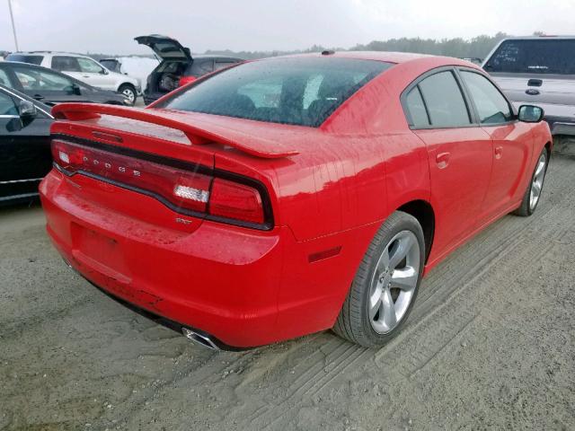 2C3CDXHG9EH342744 - 2014 DODGE CHARGER SX RED photo 4